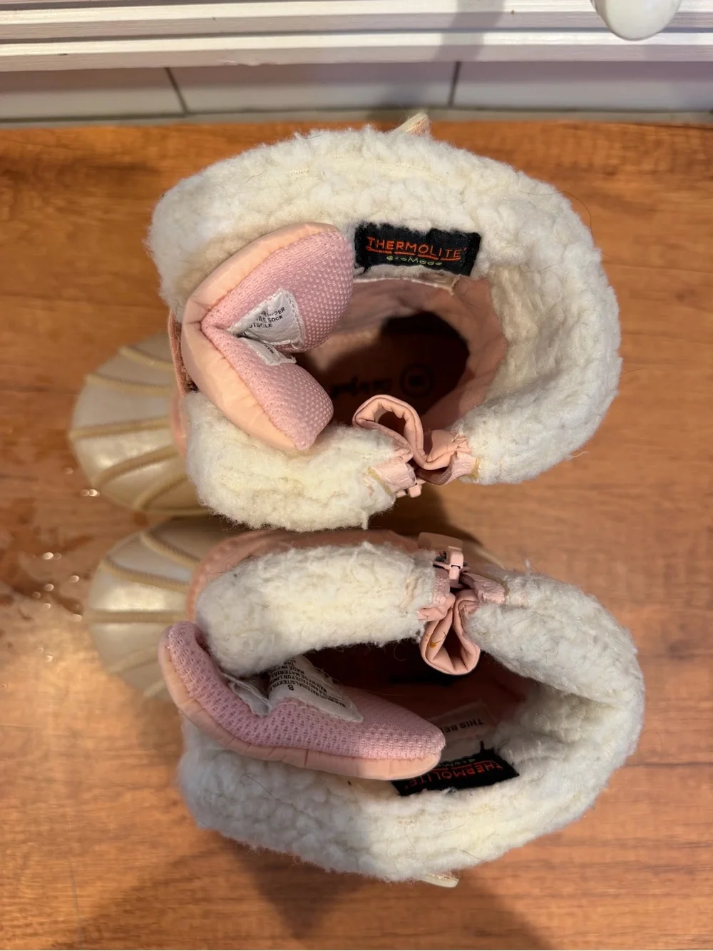 Cat & Jack Pink and Champagne Kids Snow Boots with Faux Fur Cuff